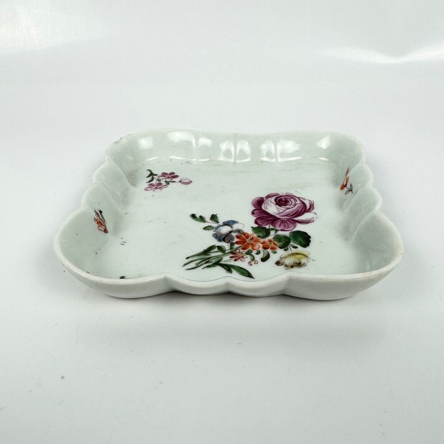 A rare William Reid (Brownlow Hill ) Liverpool porcelain spoon tray
