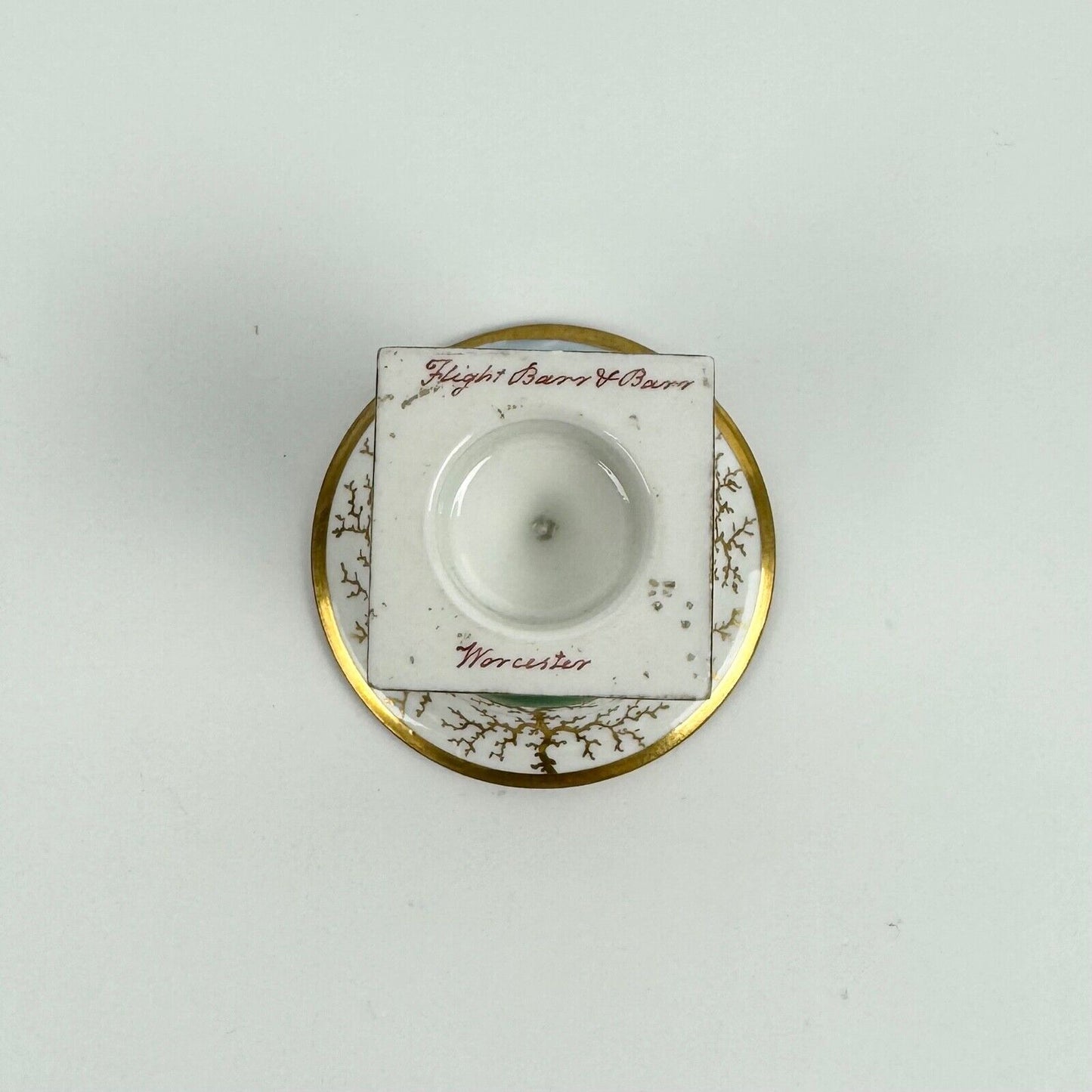 A very rare Flight, Barr and Barr miniature potpourri vase with landscape scene