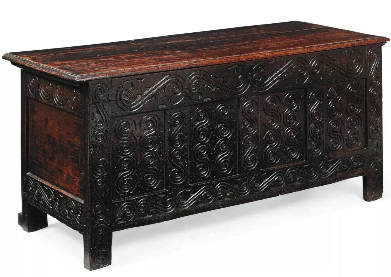 Huge 17th.C Superlative Quality Oak Chest Antique West Country Charles II