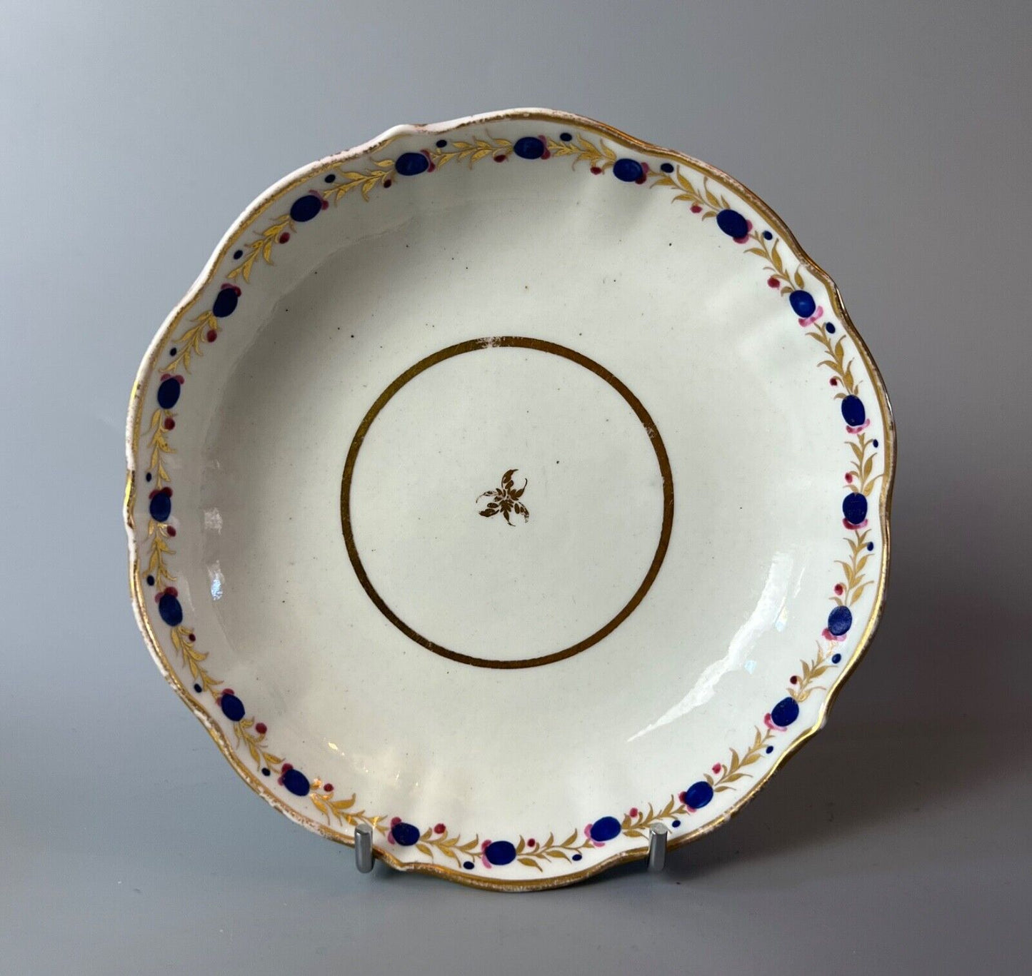 A c.1785-95 Caughley moulded, half-fluted form, prob. Chamberlain decorated #2