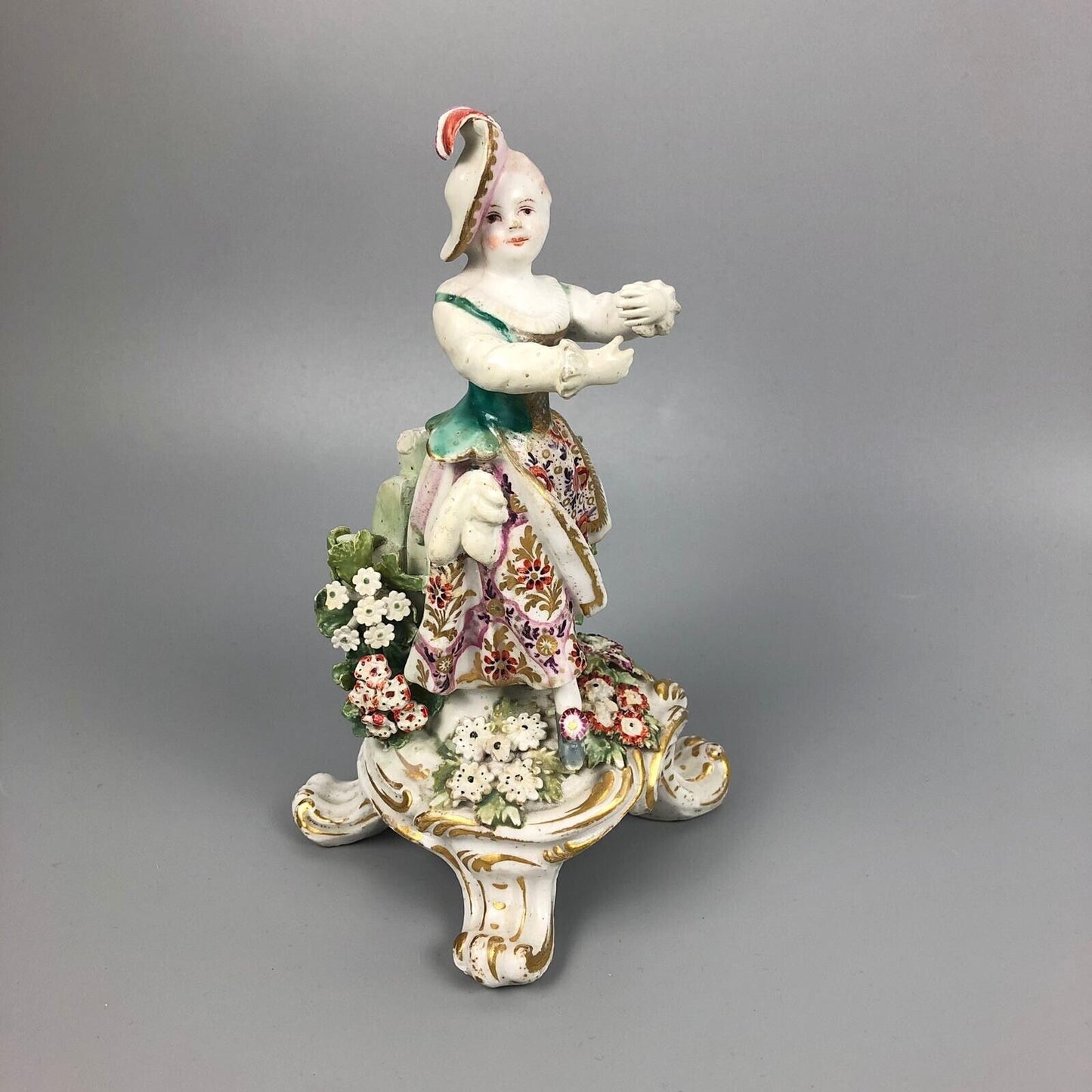 A Bow porcelain "New Dancer" female figure on a scroll base. c.1775