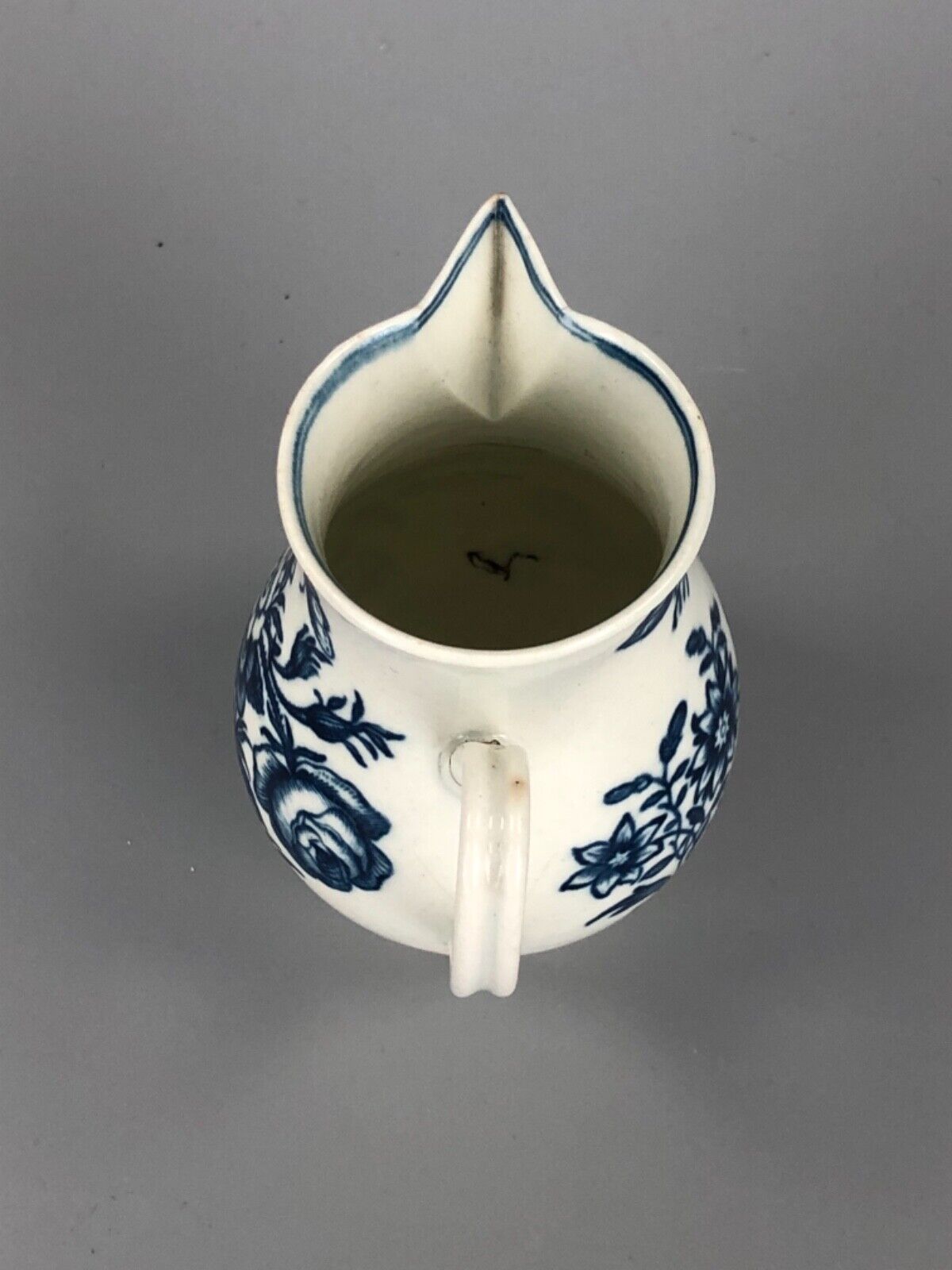 A very rare First Period Worcester Sparrowbeak jug. Reversed print c.1770-80
