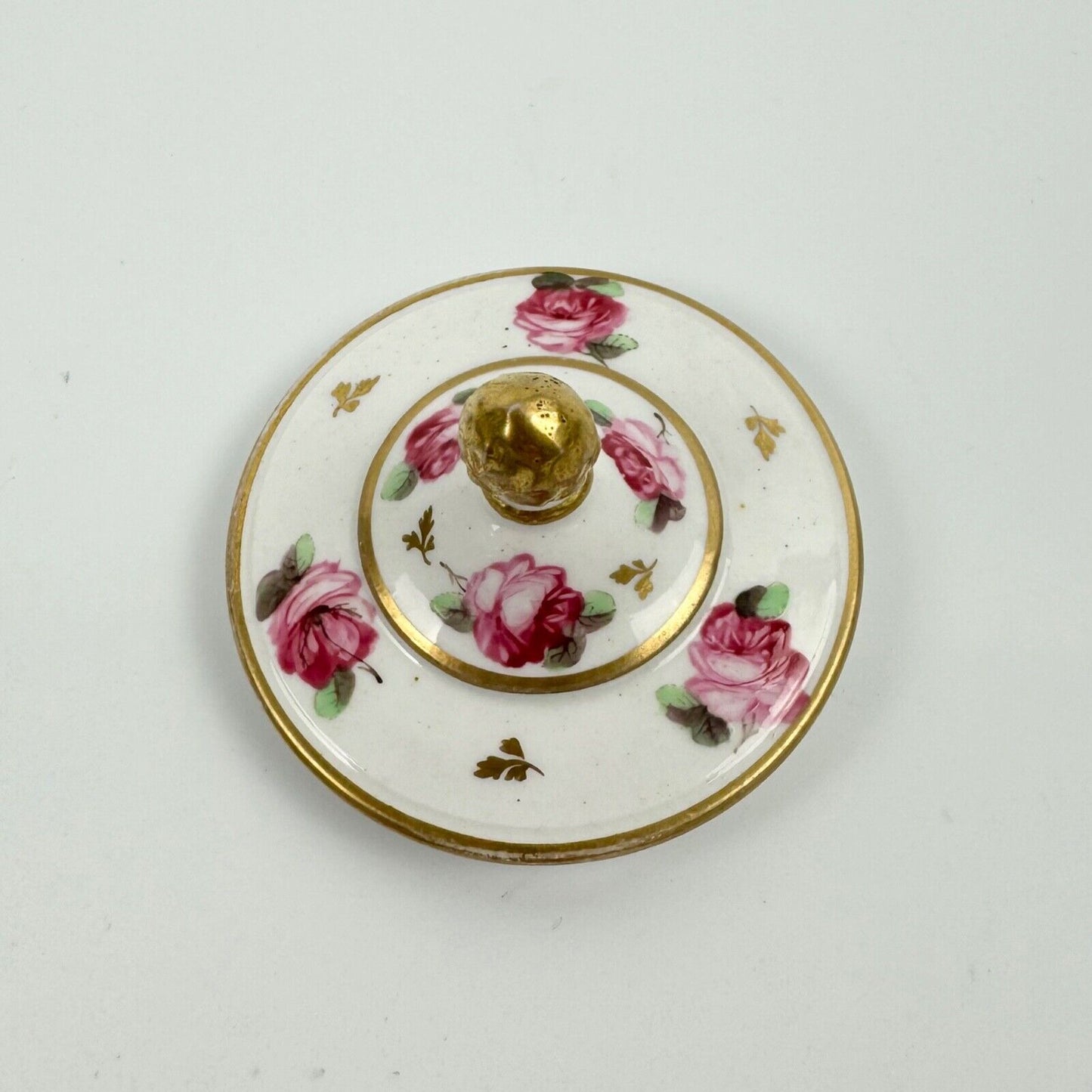 A fine Bloor Derby inkset painted with Billingsley style roses c1820