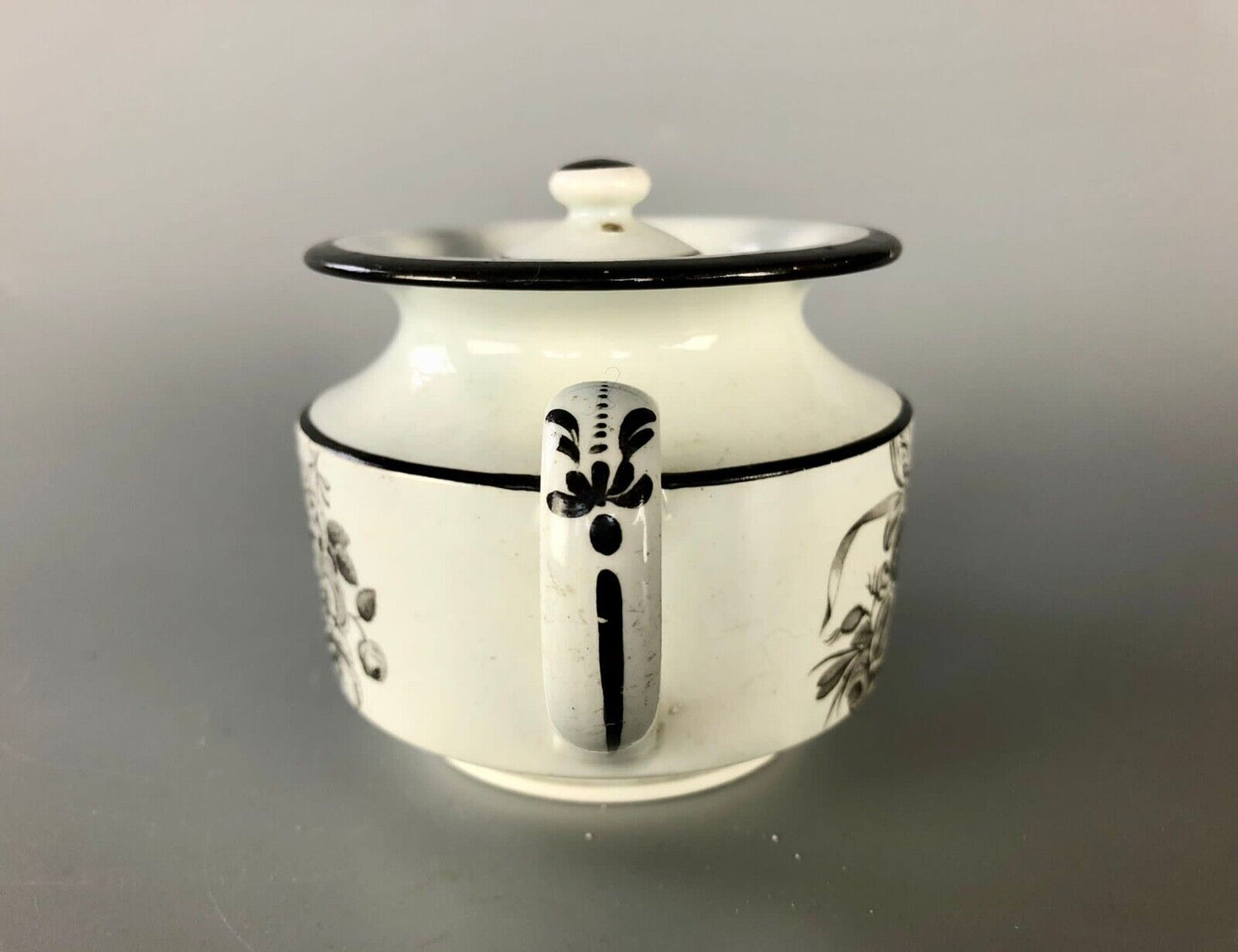 A c.1820 bat-printed miniature pearlware teapot. Possibly North-east England.