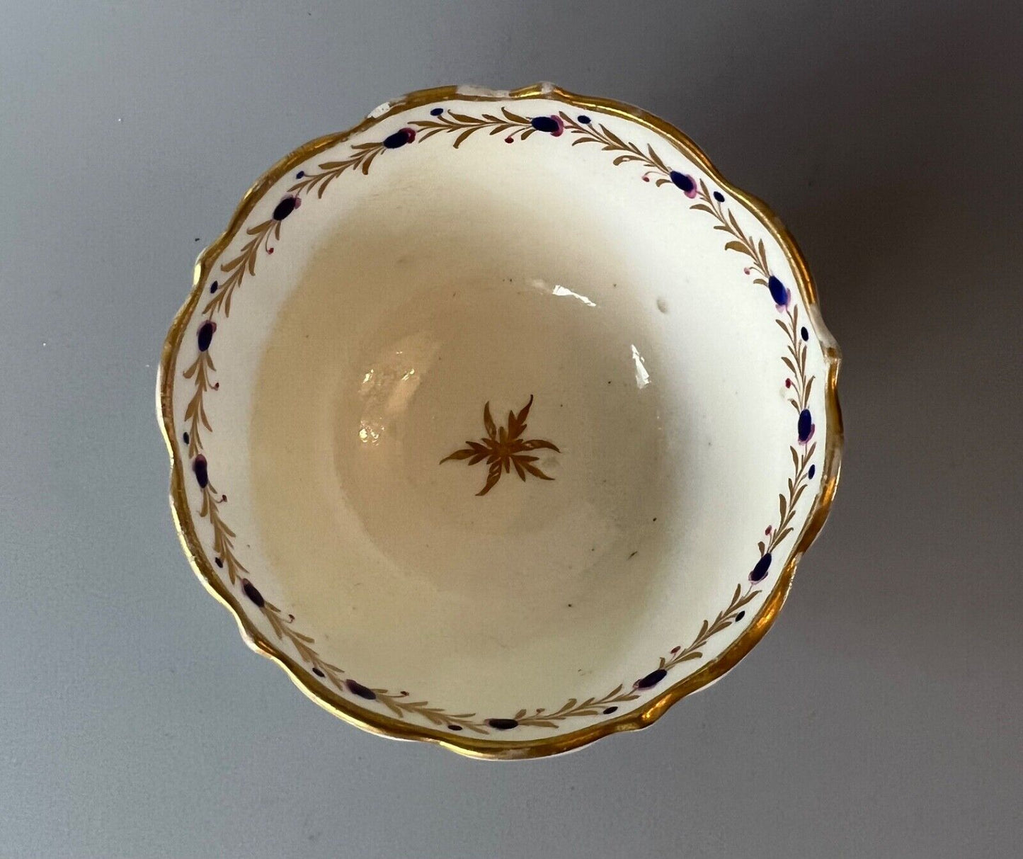 A c.1785-95 Caughley half-fluted teacup & saucer, prob. Chamberlain decorated #2