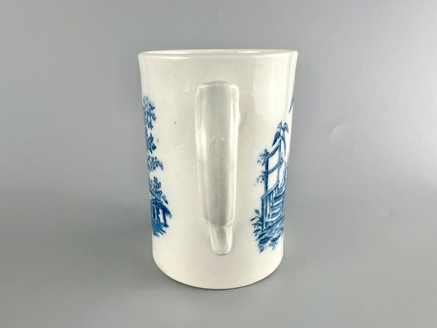 A Large Worcester Porcelain La Peche and Le Promenade Tankard c1780