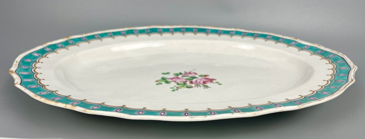 A unique Derby platter 1790 painted as a replacement by William Billingsley.