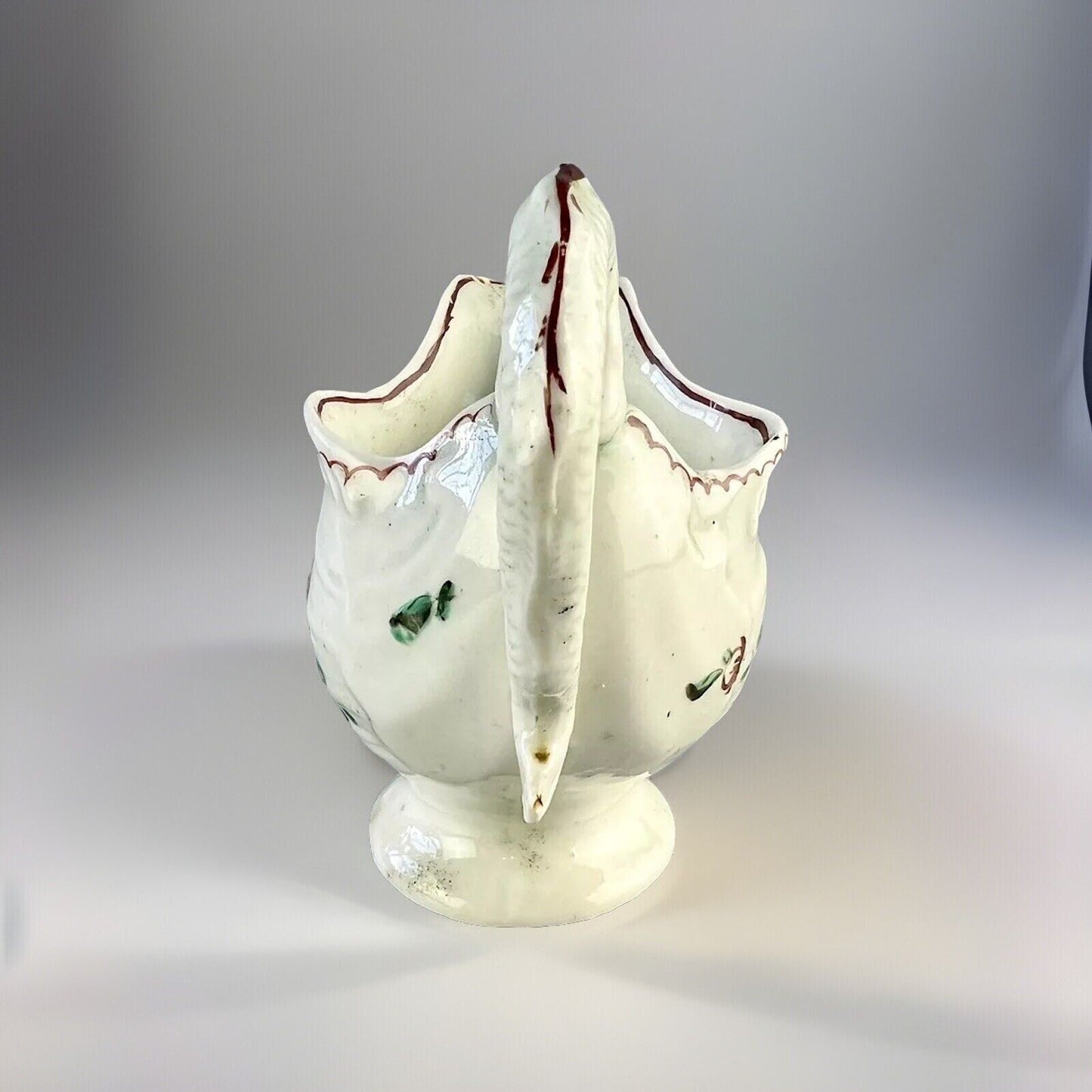 A Philip Christian Liverpool porcelain lamprey handled cream jug c.1775