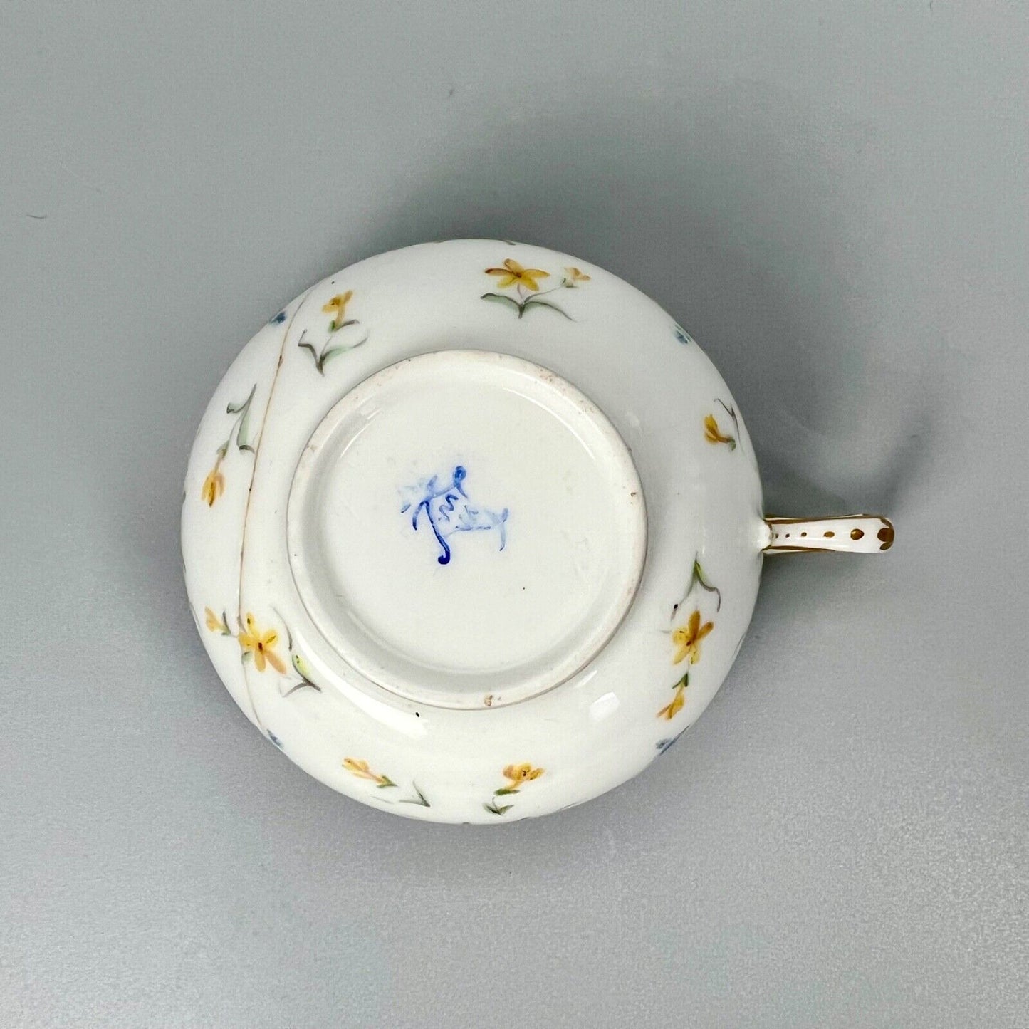 A Sèvres teacup painted by Mde Nouallhier. Date mark mm for 1789. Incised mark