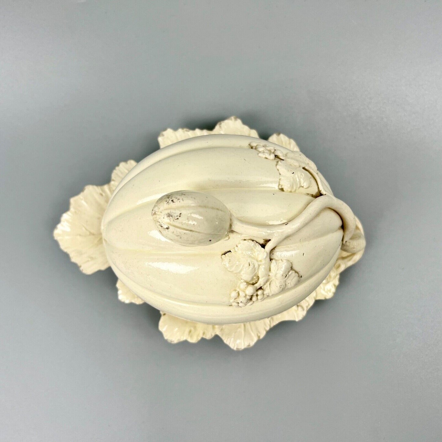 A rare Yorkshire or Staffordshire creamware Melon-shaped tureen c.1760-70