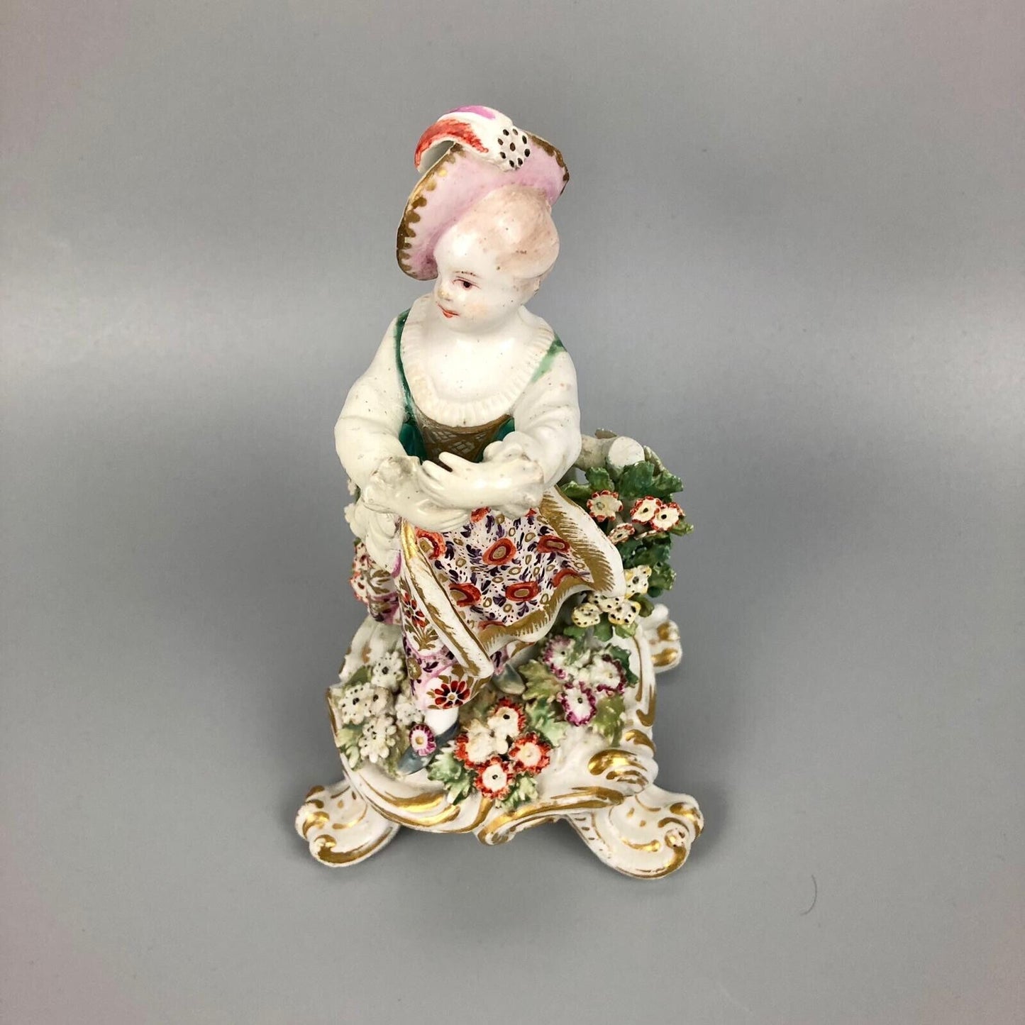 A Bow porcelain "New Dancer" female figure on a scroll base. c.1775