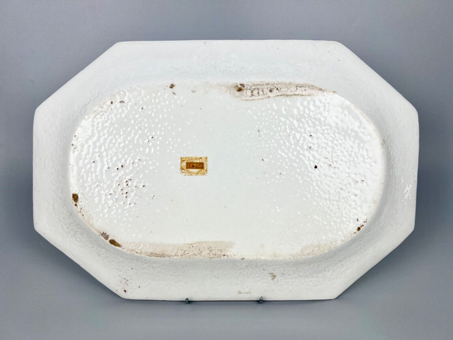 A superb & large Bow platter c.1758 painted with large flower sprays & brown rim