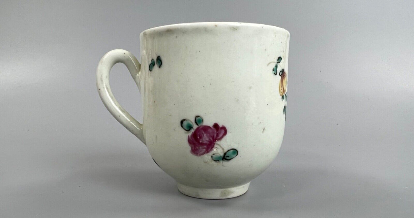 A late 18thc Philip Christian coffee cup painted by the Dot Rose painter #4
