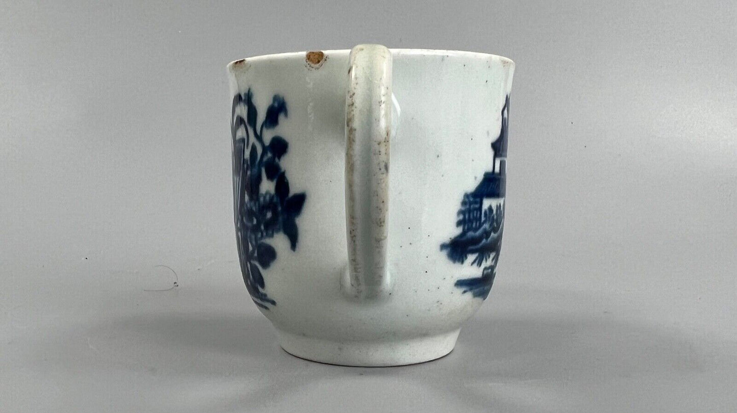 A mid 18thc First Period Worcester "Plantation" pattern coffee cup c.1765
