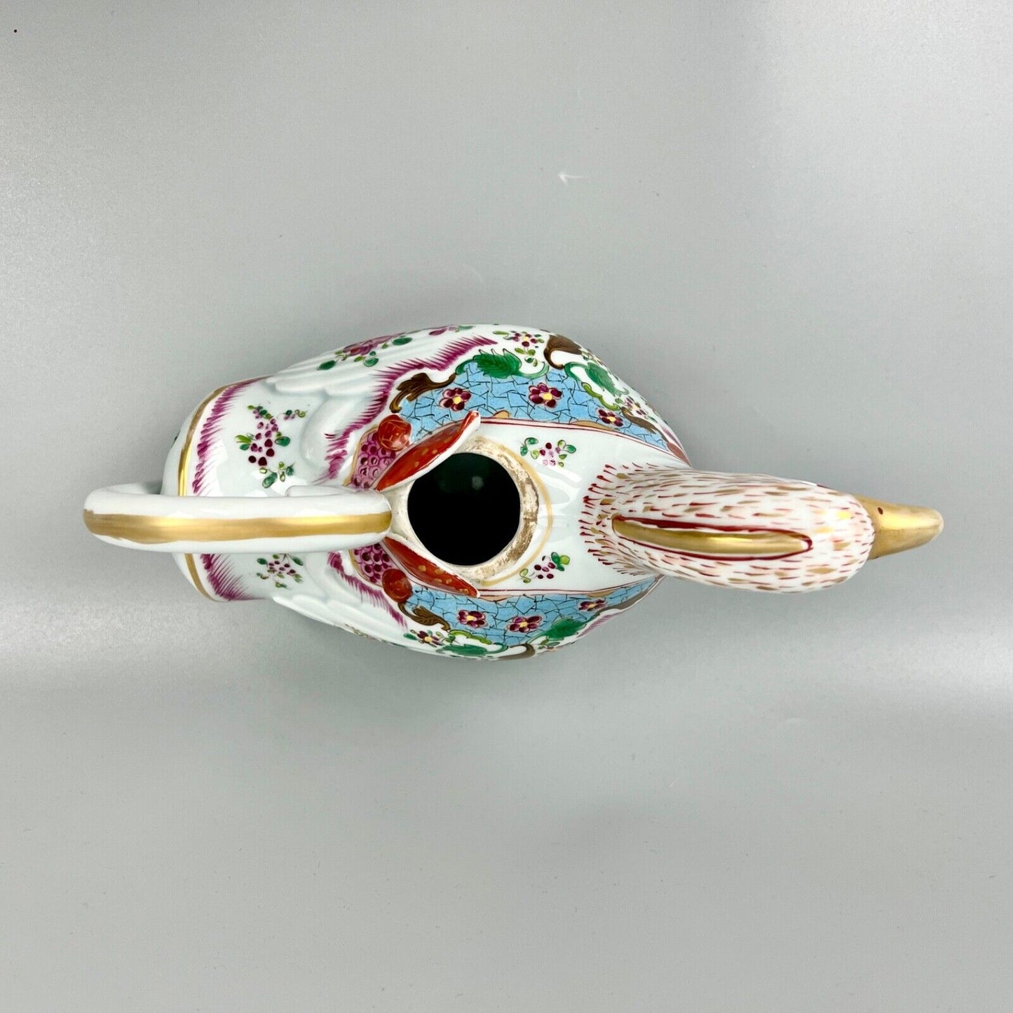 A 19thc Samson Paris chinese export style armorial duck shaped teapot c.1870-80
