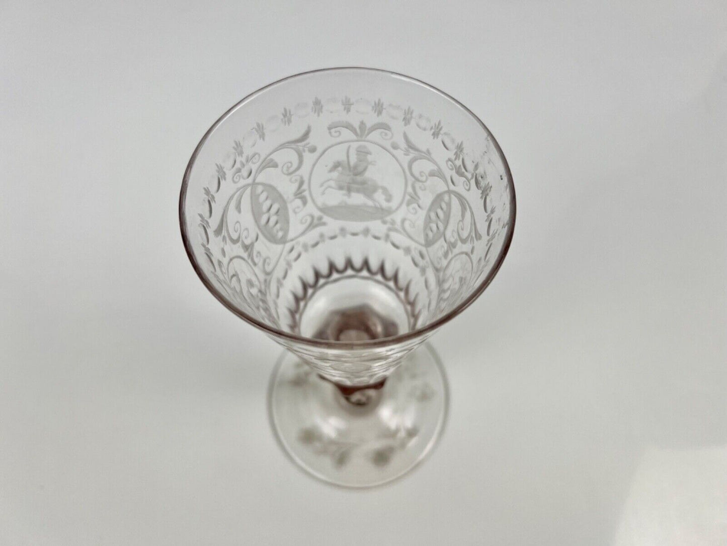 A tall and very finely engraved continental "Silesian" goblet c.1730