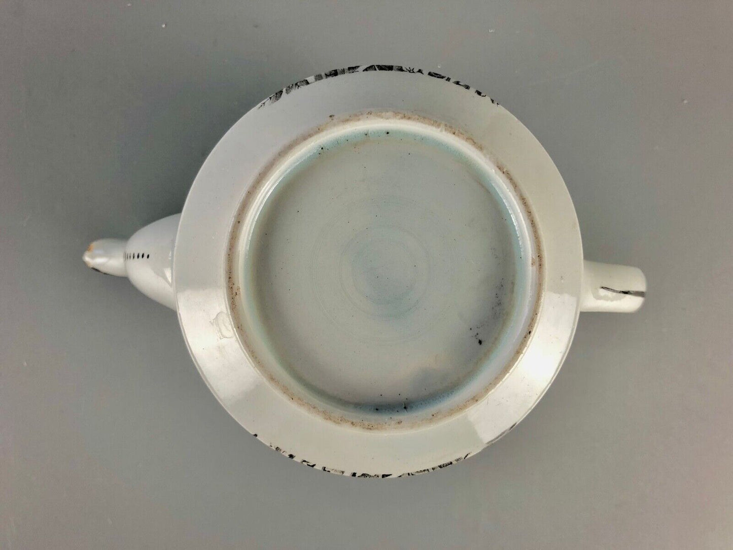 A c.1820 bat-printed miniature pearlware teapot. Possibly North-east England.