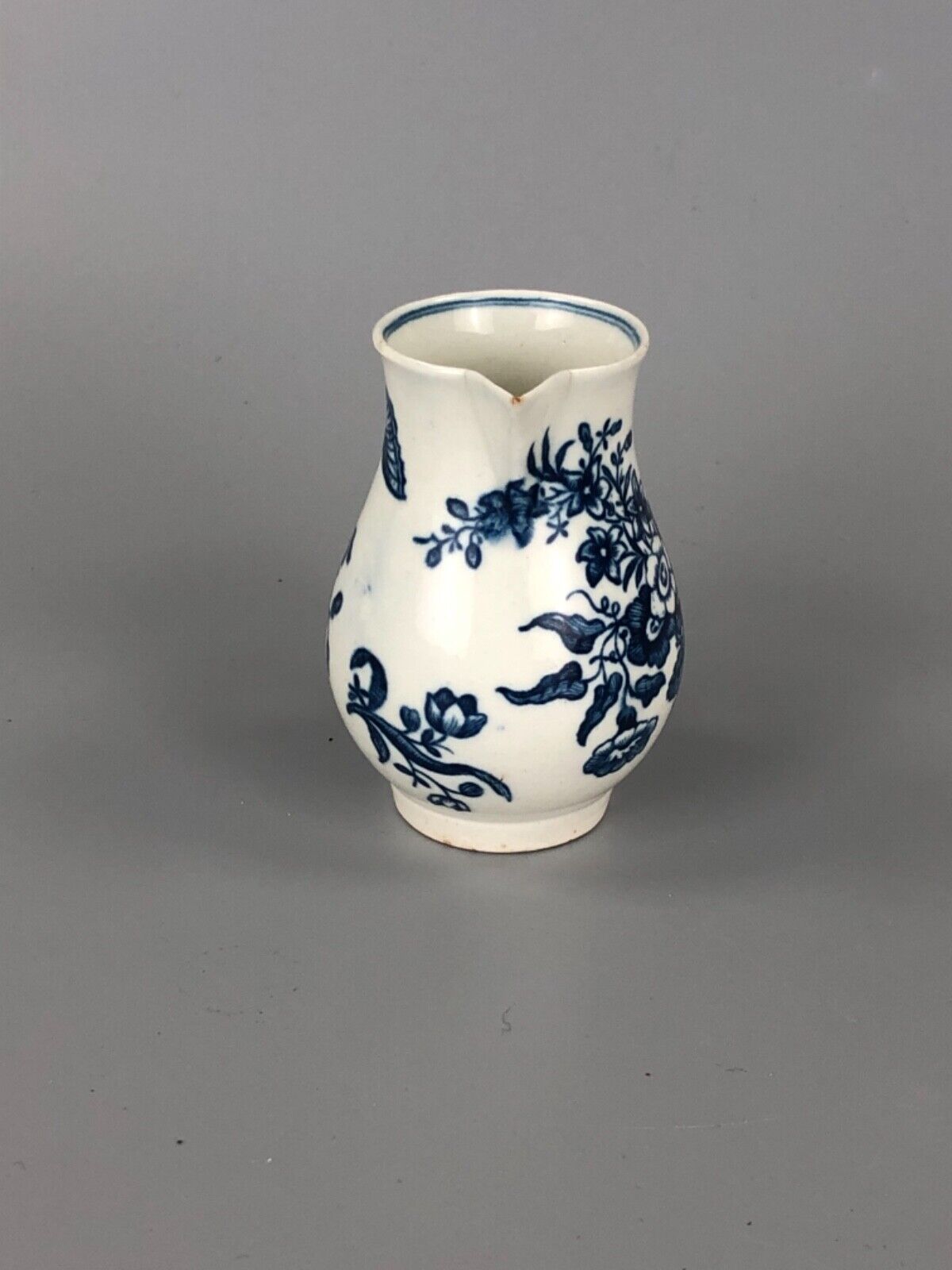 A very rare First Period Worcester Sparrowbeak jug. Reversed print c.1770-80