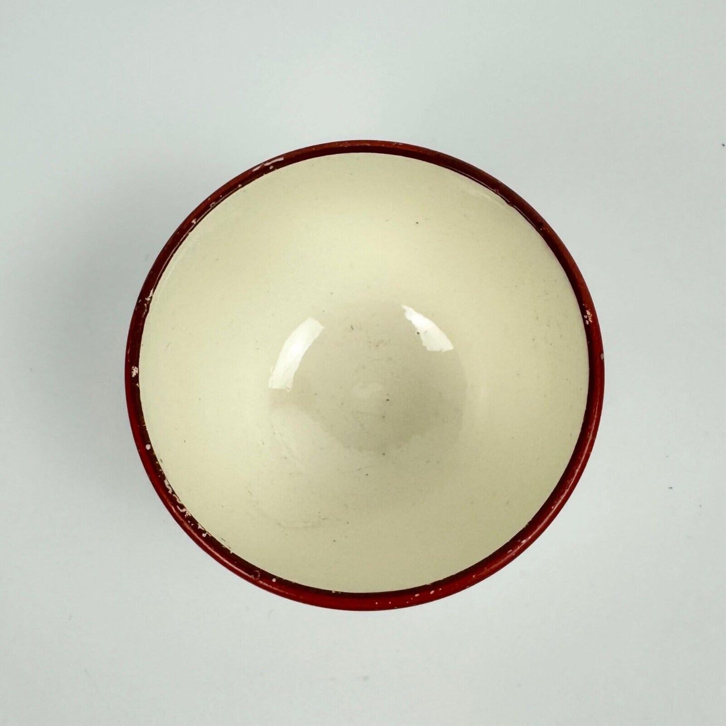 A fine creamware teabowl and saucer with painted foliate decoration. c.1790