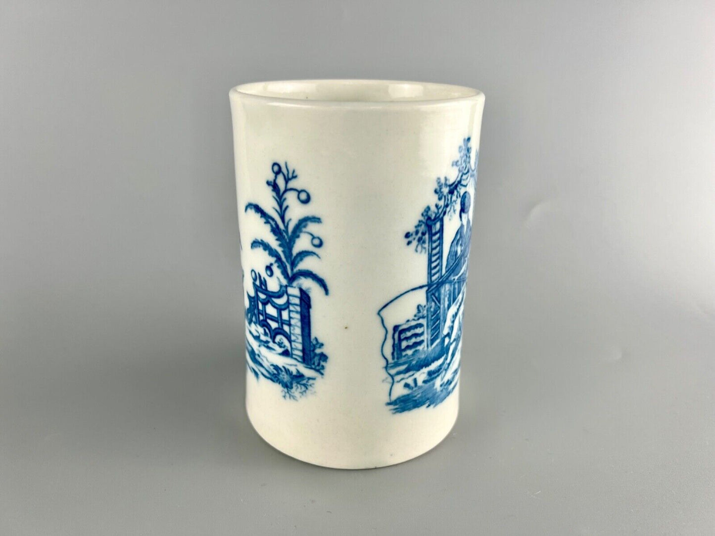A Large Worcester Porcelain La Peche and Le Promenade Tankard c1780