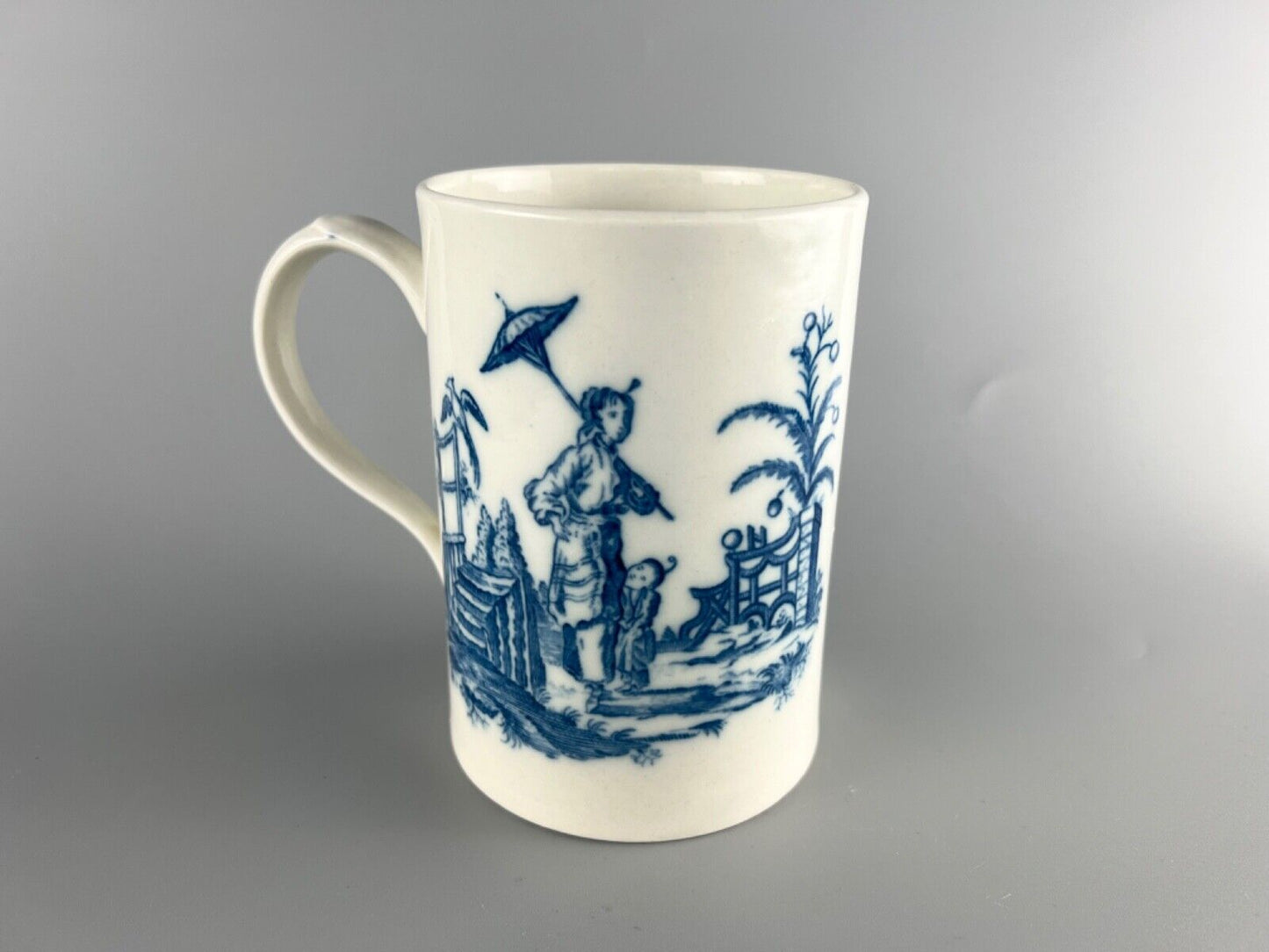 A Large Worcester Porcelain La Peche and Le Promenade Tankard c1780