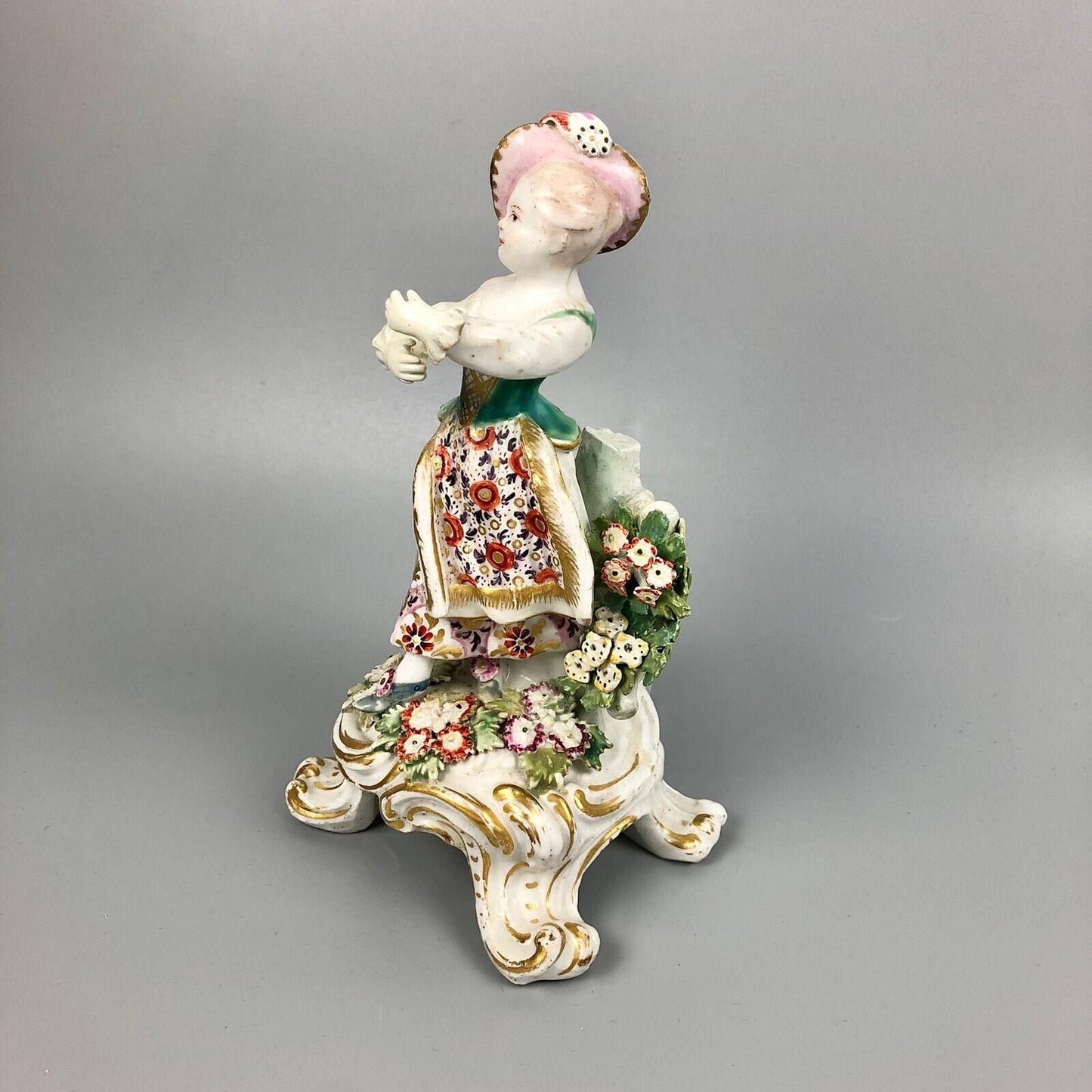 A Bow porcelain "New Dancer" female figure on a scroll base. c.1775