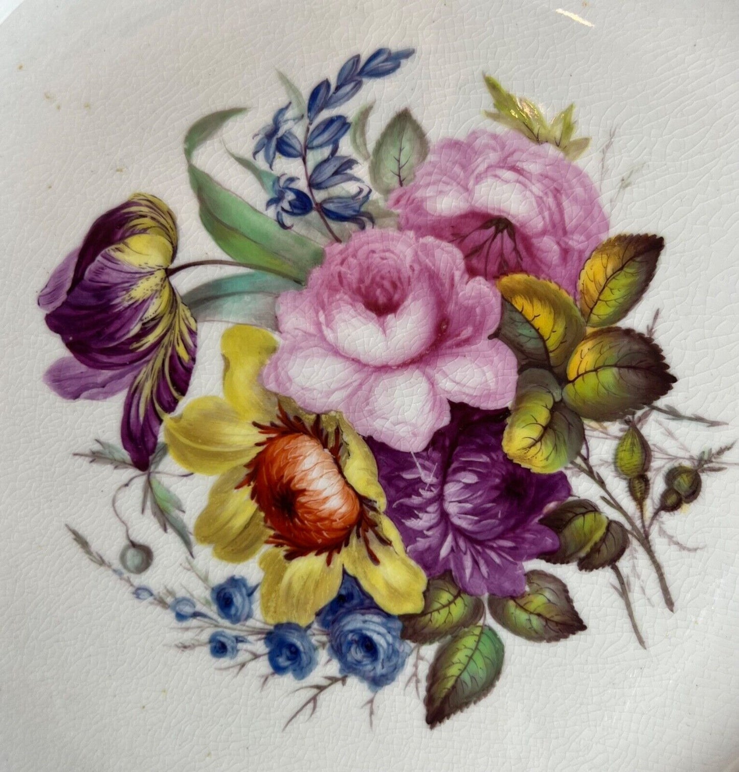 A fine c.1820 Derby floral plate in the style of Leonard Lead (1787-1869).
