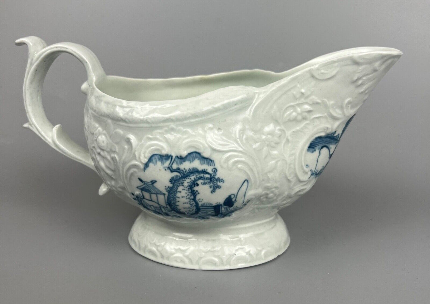 A mid 18thc Philip Christian Liverpool porcelain sauceboat c1765