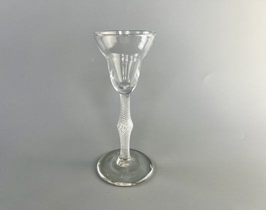 A mid 18thc Pantop Georgian airtwist glass c.1750