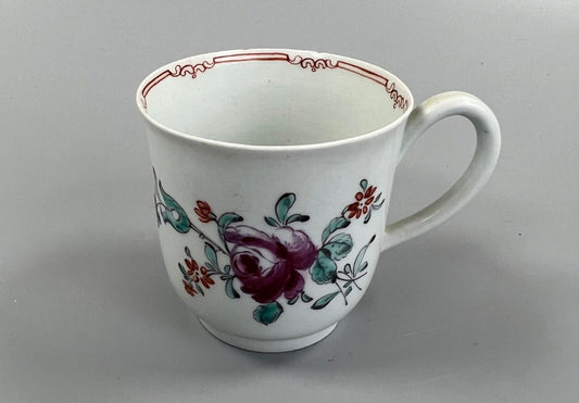 A c.1765-75 Liverpool Philip Christian polychrome floral painted coffee cup #1