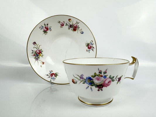 A good Swansea breakfast cup and saucer with floral decoration c1814-7
