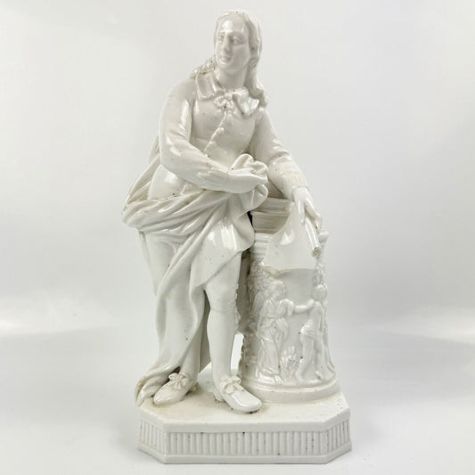 A rare white-glazed Derby porcelain figure of Milton in pattern 297 c.1790