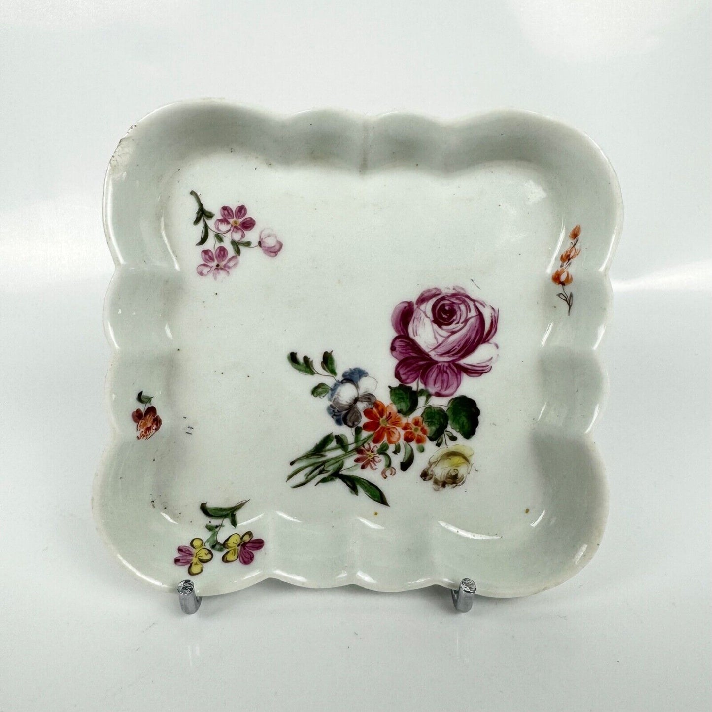 A rare William Reid (Brownlow Hill ) Liverpool porcelain spoon tray