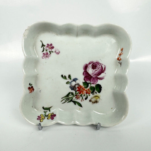 A rare William Reid (Brownlow Hill ) Liverpool porcelain spoon tray