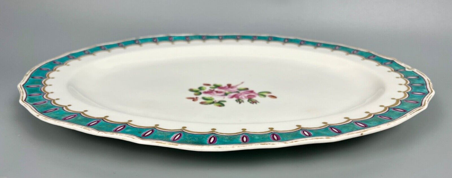 A very rare Derby platter c.1790 painted as a replacement by William Billingsley