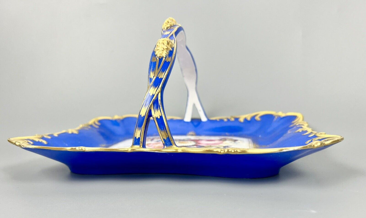 A lovely Samuel Alcock fruit basket finely painted with garden flowers. c.1830
