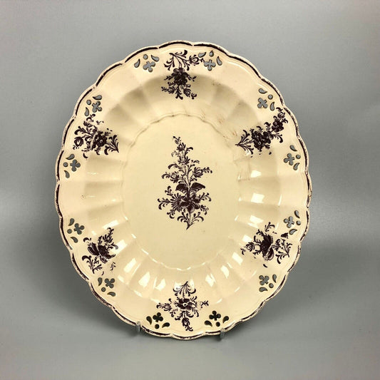 A rare Melbourne creamware  fluted & reticulated stand c.1770-80. Ex Tom Walford