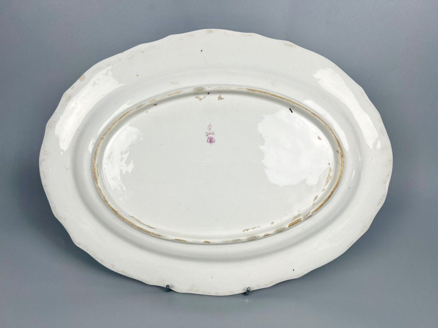 A very rare Derby platter c.1790 painted as a replacement by William Billingsley