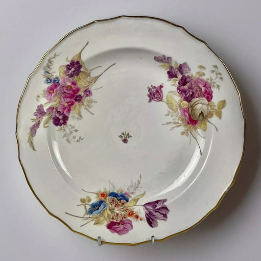 A late 18thc Derby plate painted by William Billingsley in pattern 80 c.1785-90