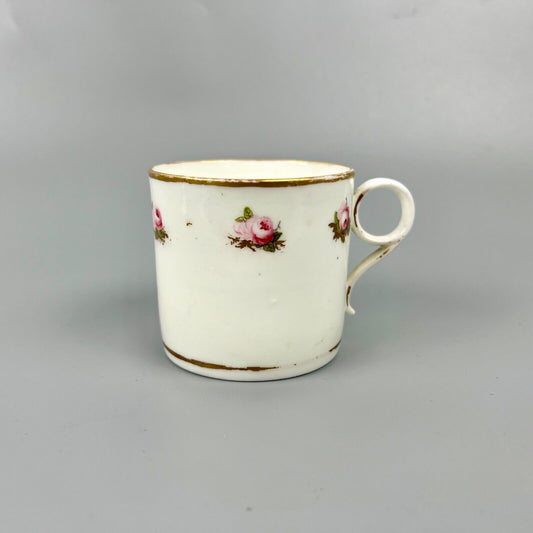 A rare William Billingsley decorated Swansea coffee can with rare mark. c.1815