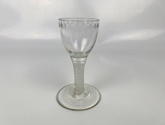 An Engraved Short Wine Glass c.1760