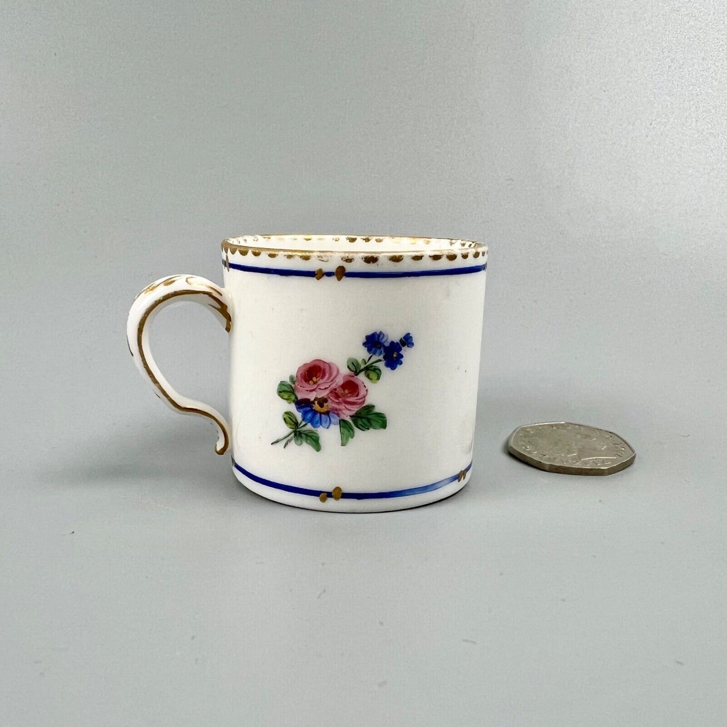 A Sèvres coffee can (gobelet litron) of the 4th size. Floral decoration. c.1770.