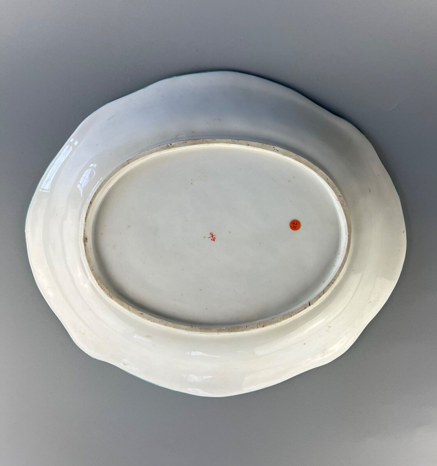 Chelsea Red Anchor basketweave & flowerhead moulded fruit painted dish c.1755-60