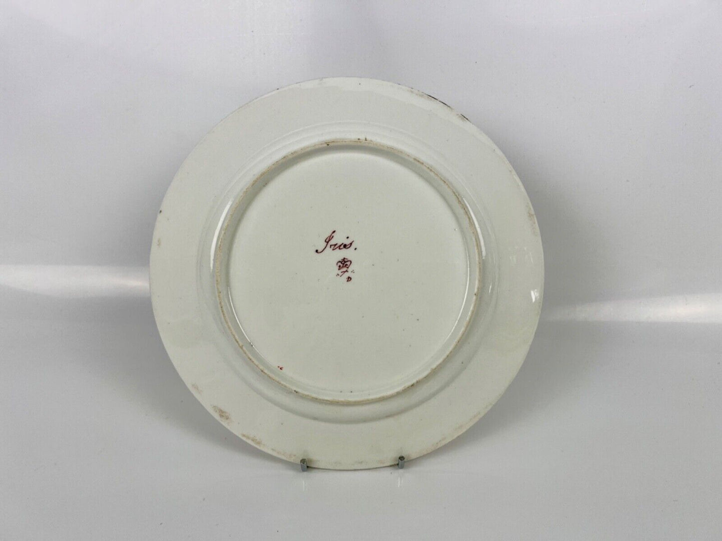 A Superb Quaker Pegg Painted Derby Plate With  "Iris" Study. c.1813-15.