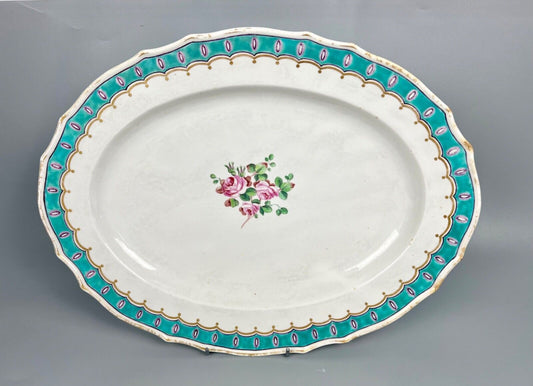 A unique Derby platter 1790 painted as a replacement by William Billingsley.