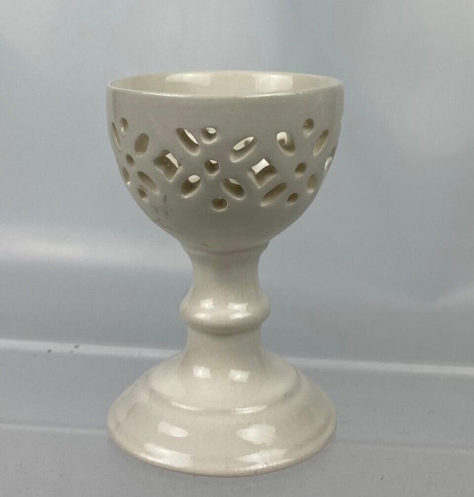 A scarce creamware reticulated egg cup. Probably Leeds Revival-Senior/Morton