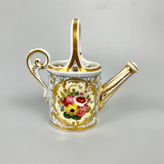A rare Chamberlain Worcester miniature watering can. c.1810