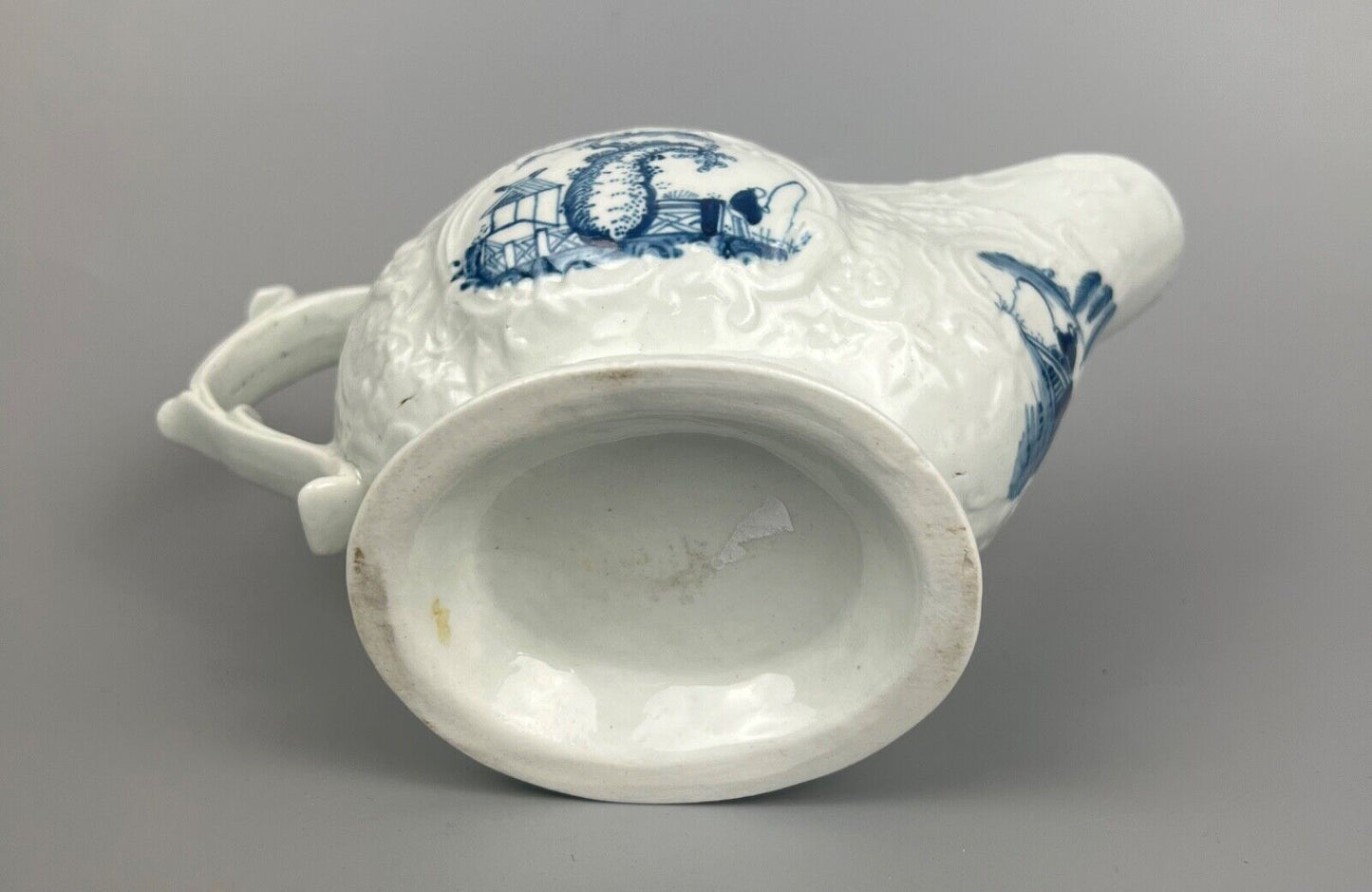 A mid 18thc Philip Christian Liverpool porcelain sauceboat c1765