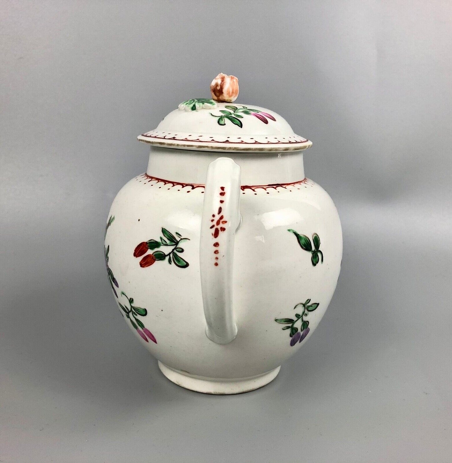 A First Period Worcester Teapot Painted With Floral Sprays c1770
