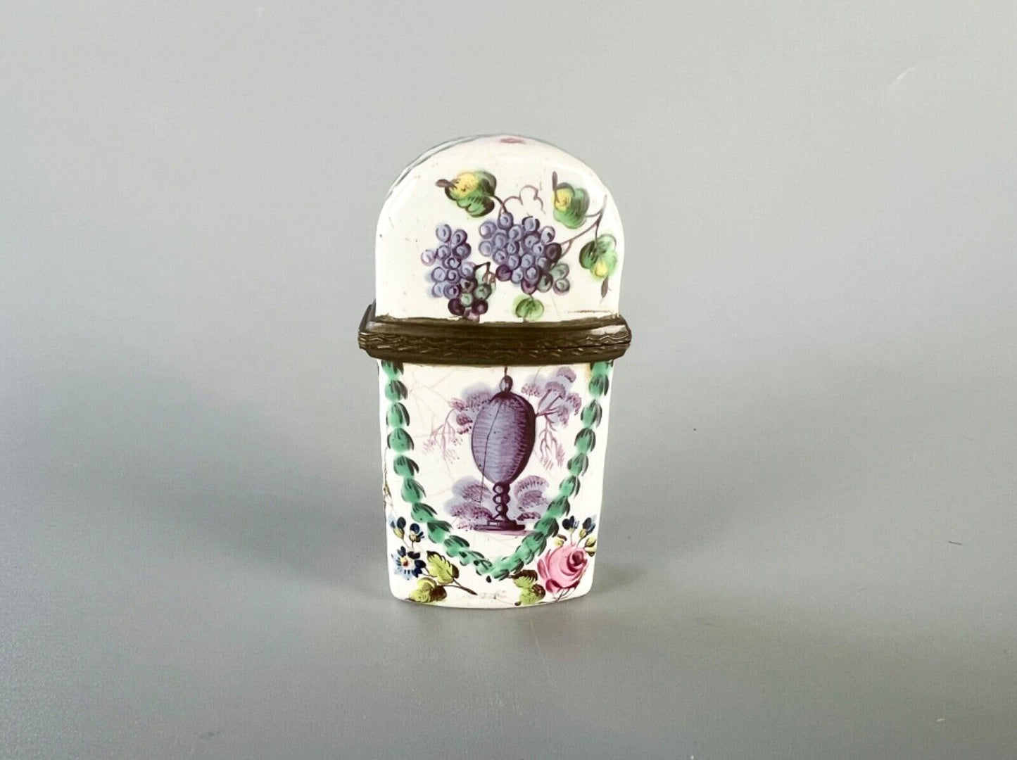 A rare c1775 Birmingham/South Staffs enamel scent bottle case